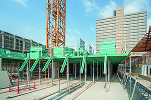 Grootschalige toepassing NOEdeck vloerbekisting voor parkeergarage FIRST Rotterdam